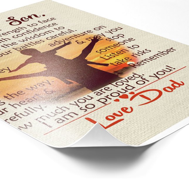 Bestes Geschenk für Son | Zu meinen Son-Zitaten Fotodruck (Ecke)