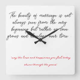 BESTES GESCHENK FÜR WEDDINGS QUADRATISCHE WANDUHR