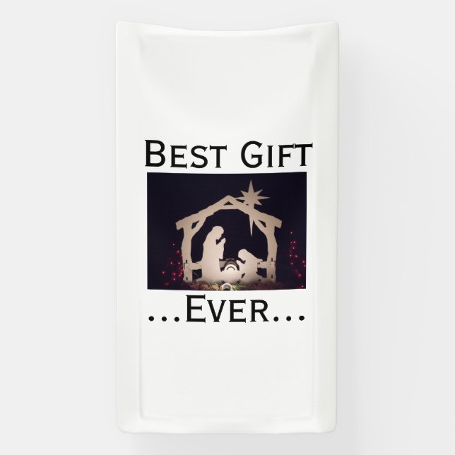 Bestes Geschenk für Weihnachten Weihnachtskrippen Banner (Vertikal)