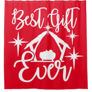 Bestes Geschenk je Krippe Szene Duschvorhang