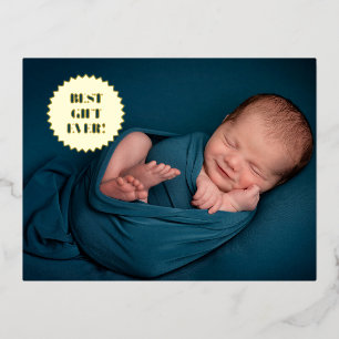 Bestes Geschenk je Modernes Custom Baby Foto Siege Folien Feiertagspostkarte