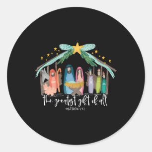 Bestes Geschenk von allen Jesus Weihnachten Christ Runder Aufkleber