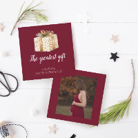 Bestes Geschenk Winter Foto Schwangerschaft Ankünd