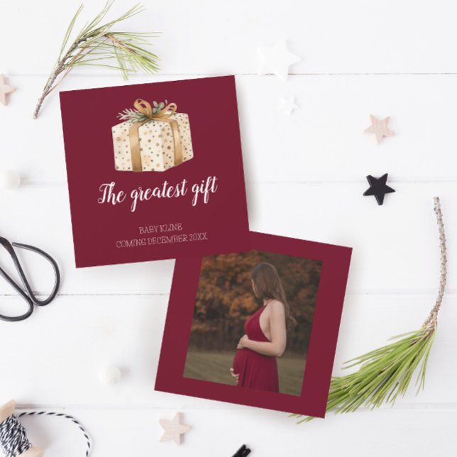 Bestes Geschenk Winter Foto Schwangerschaft Ankünd Ankündigung (Von Creator hochgeladen)