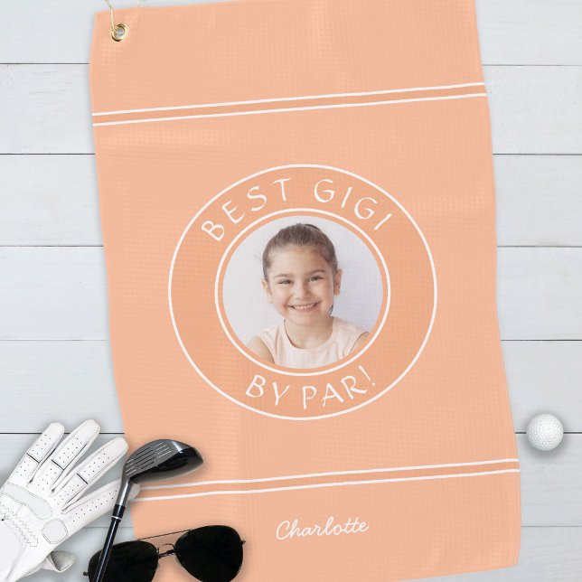 Bestes Gigi by Par Elegantes Foto Golfhandtuch (Best Gigi By Par Elegant Golfer Peach Photo Gift Golf Towel)