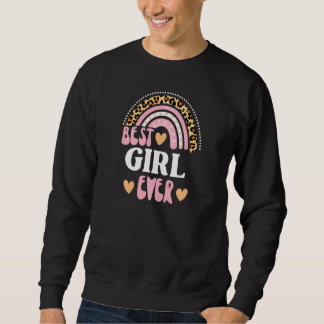 Bestes Girl je Cool Retro Leopard Regenbogen Sweatshirt