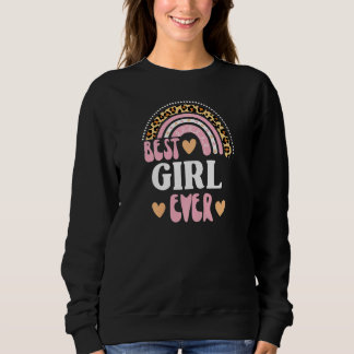 Bestes Girl je Cool Retro Leopard Regenbogen Sweatshirt