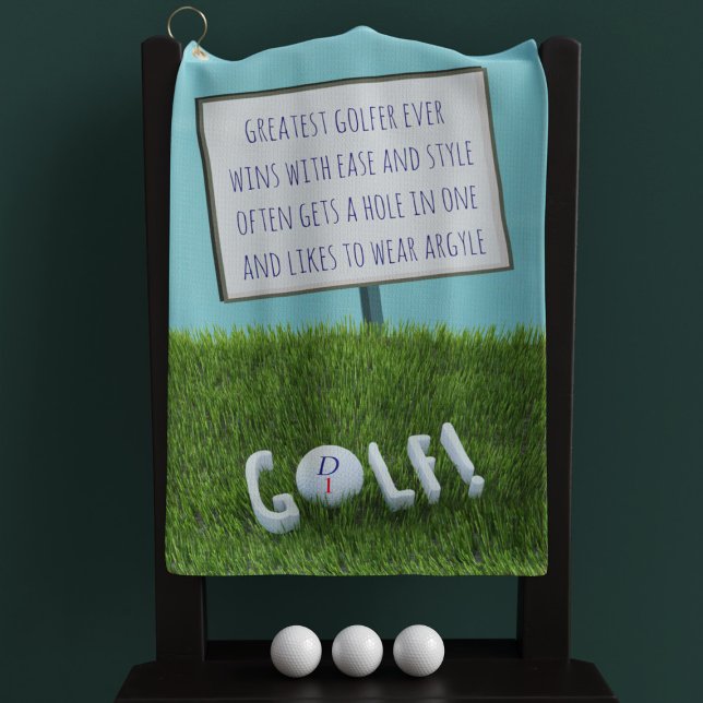 Bestes Golfer-Ever-Gedicht Mit Monogramm Golfhandtuch (Von Creator hochgeladen)