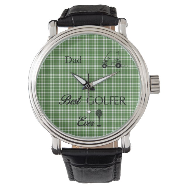 Bestes Golfer Green Kariert Armbanduhr (Vorderseite)