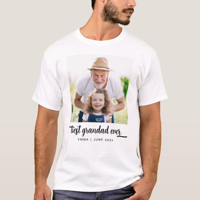 Bestes Grandad-je-Foto T-Shirt (Vorderseite)