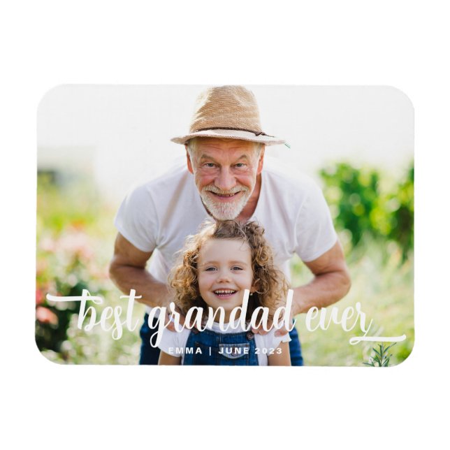 Bestes Grandad-jemals-Script-Foto Magnet (Horizontal)