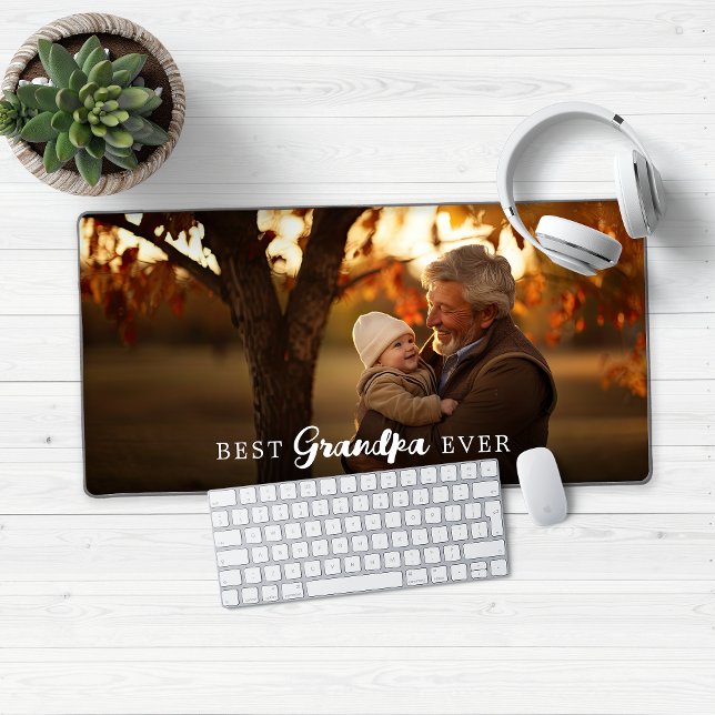 Bestes Grandpa-Granparent-Foto Schreibtischunterlage (Best Grandpa Ever Desk Mat Mouse Pad)