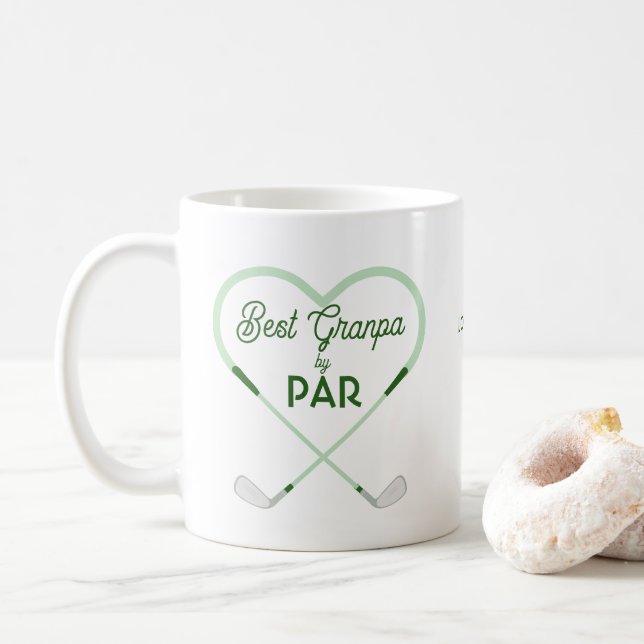 Bestes Granpa nach Par Liebe Golf Theme Kaffeetasse (Mit Donut)