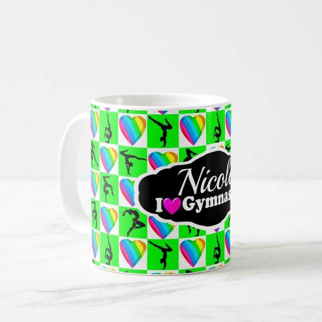 BESTES GYMNAST-DESIGN KAFFEETASSE (Vorderseite Links)