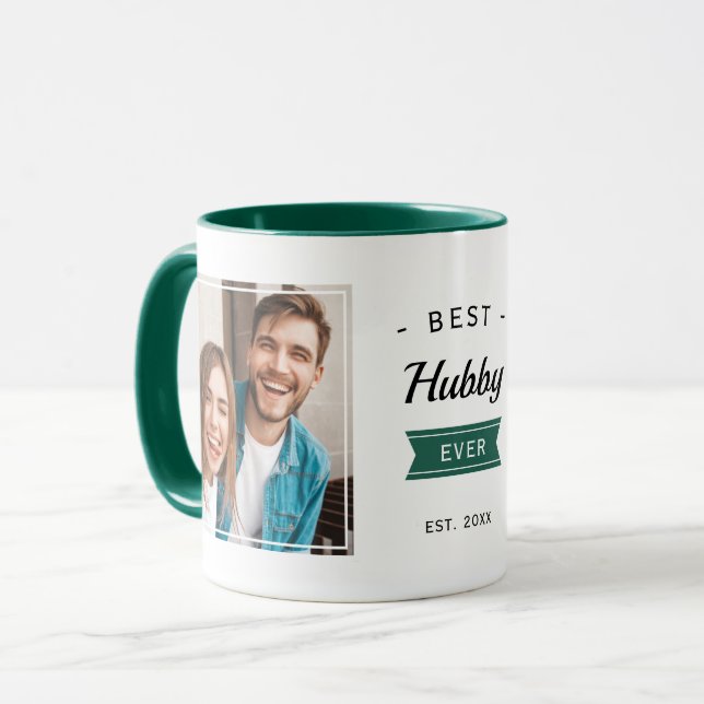 Bestes Hubby-Jubiläum Geburtstags-Foto Tasse (Vorderseite Links)