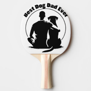 Bestes Hund Papa Aller T-Shirt Mann und Hund Silho Tischtennis Schläger