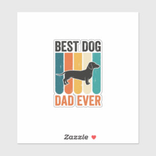 Bestes Hund Papa Aller Zeiten Vintage Dachshund T- Aufkleber