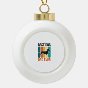 Bestes Hund Papa Aller Zeiten Vintage Dachshund T- Keramik Kugel-Ornament