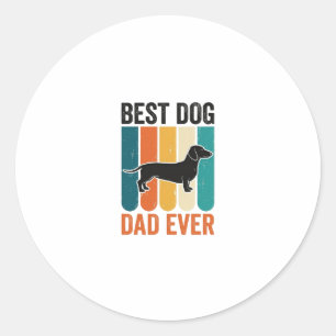 Bestes Hund Papa Aller Zeiten Vintage Dachshund T- Runder Aufkleber
