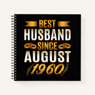 Bestes Husband seit August Funny 60 Jahre Jubiläum Notizbuch
