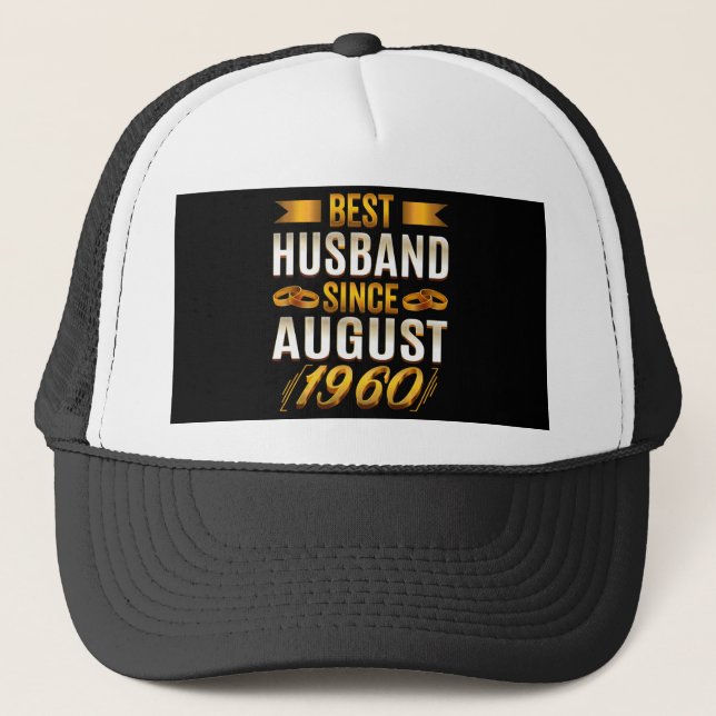 Bestes Husband seit August Funny 60 Jahre Jubiläum Truckerkappe (Vorderseite)