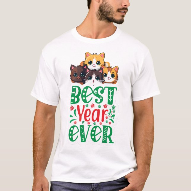 Bestes Jahr für Katzen T-Shirt (Vorderseite)