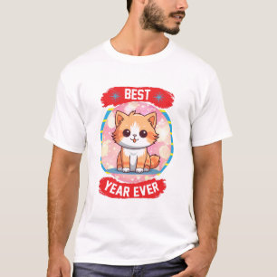 Bestes Jahr für Niedliches Kitty Pink Sparkle Hint T-Shirt
