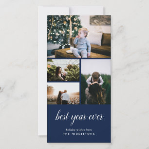 Bestes Jahr überhaupt   Neujahr   Navy Blue Foto Feiertagskarte