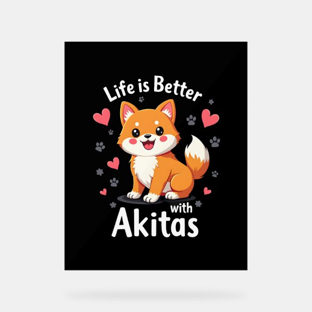 Bestes Leben mit Akita Tank Top Acrylschild (Vorderseite)