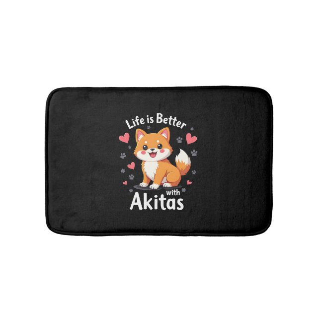 Bestes Leben mit Akita Tank Top Badematte (Vorderseite)