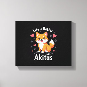 Bestes Leben mit Akita Tank Top Leinwanddruck