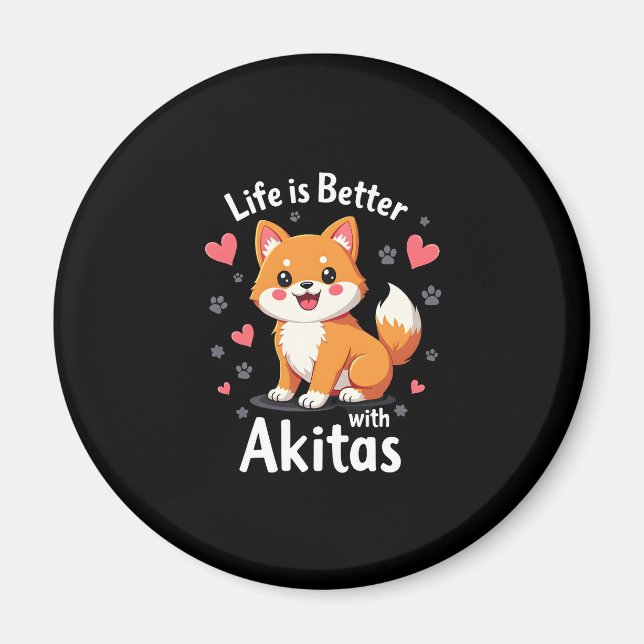 Bestes Leben mit Akita Tank Top Magnet (Vorne)