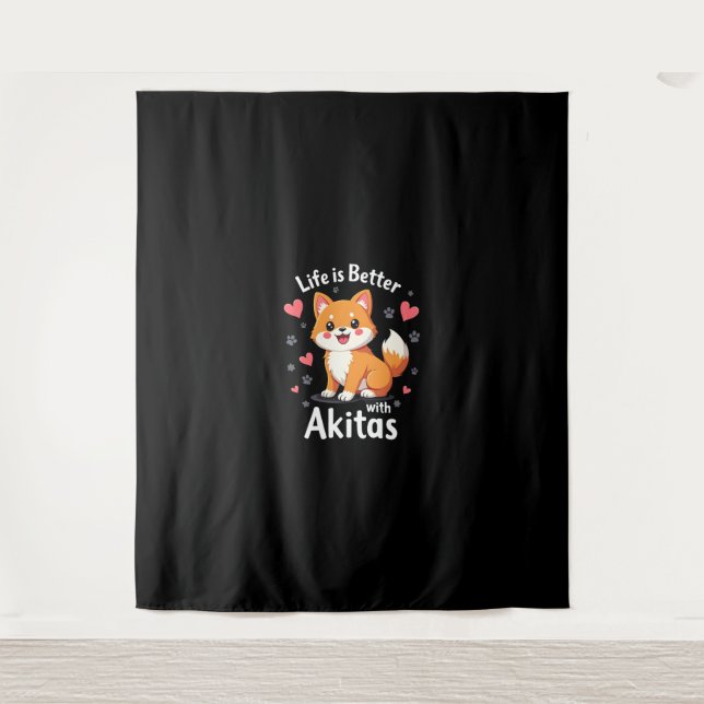 Bestes Leben mit Akita Tank Top Wandteppich (Vorderseite)