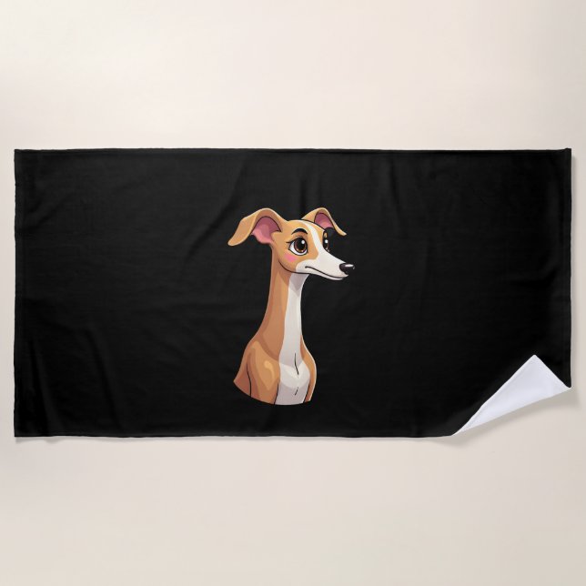 Bestes Leben mit Arabian Greyhound Long Sleeve T-S Strandtuch (Vorderseite)