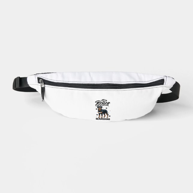 Bestes Leben mit Beauce Sheepdog Bauchtasche (Vorderseite)