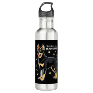 Bestes Leben mit Beauce Sheepdog Top Edelstahlflasche