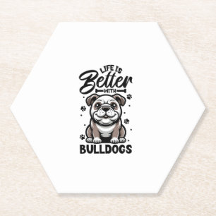 Bestes Leben mit Bulldog Untersetzer