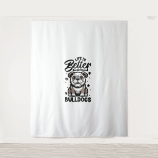 Bestes Leben mit Bulldog Wandteppich