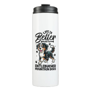 Bestes Leben mit Entlebucher Mountain Hund Thermosbecher