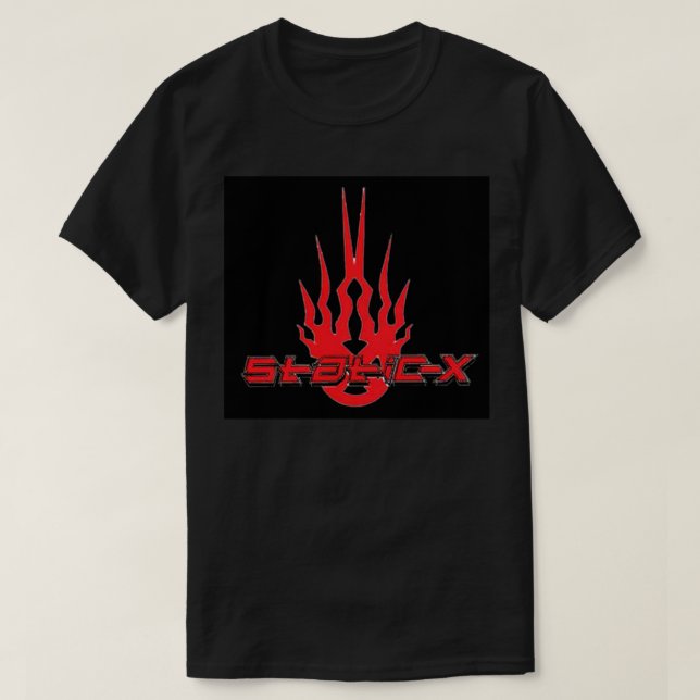 Bestes Logo Static-X Band Metal Print T-Shirt (Design vorne)