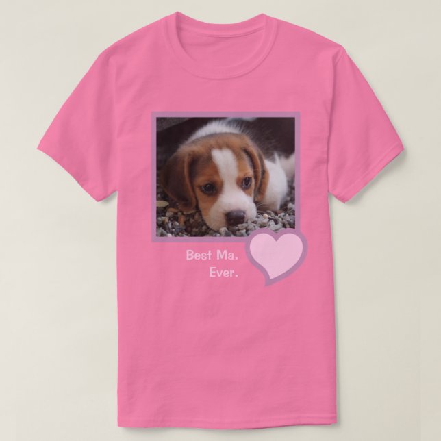 Bestes Ma je rosa Text Pet Beagle Dog Foto T-Shirt (Design vorne)