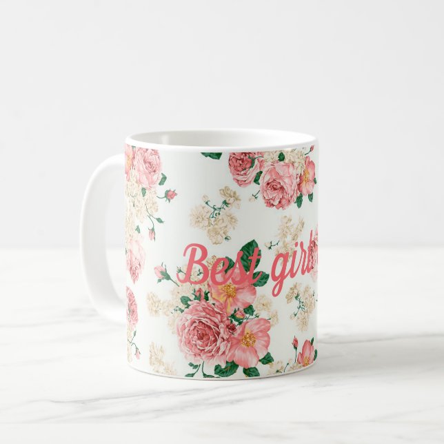 Bestes Mädchen Kaffeetasse (Vorderseite Links)