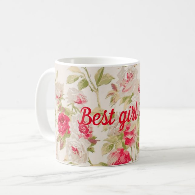 Bestes Mädchen Kaffeetasse (Vorderseite Links)