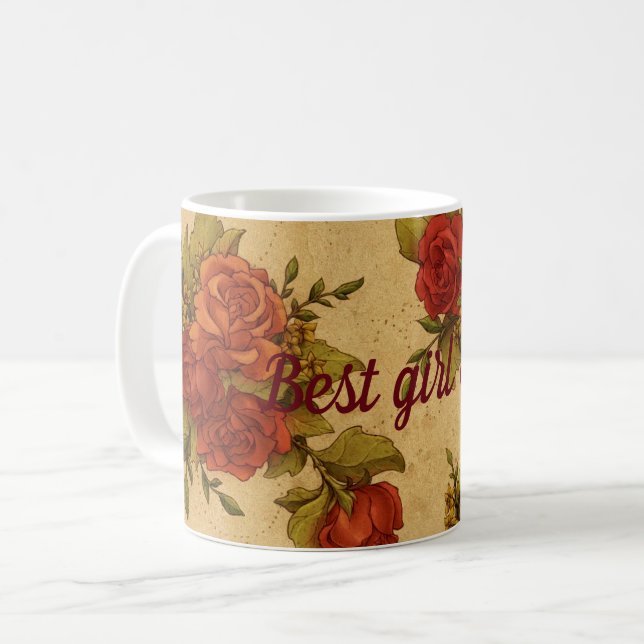 Bestes Mädchen Kaffeetasse (Vorderseite Links)