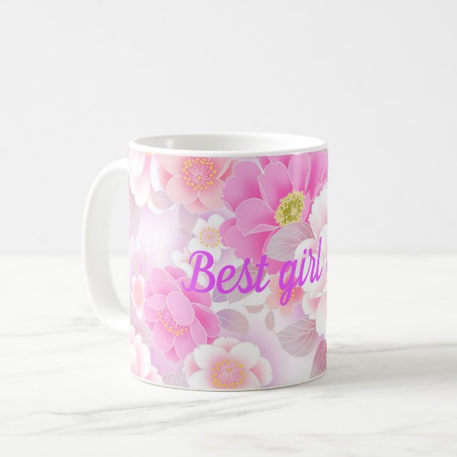 Bestes Mädchen Kaffeetasse (Vorderseite Links)
