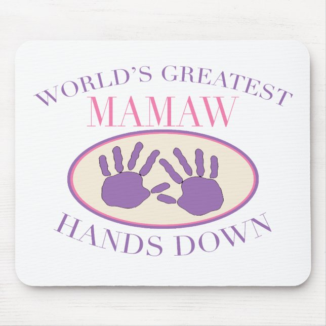Bestes Mamaw übergibt unten T - Shirt Mousepad (Vorne)