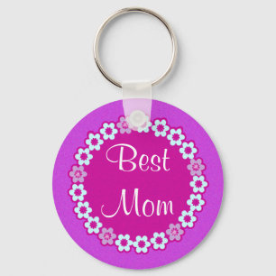Bestes MAMMA Keychain Rosa und lila Blumenentwurf Schlüsselanhänger