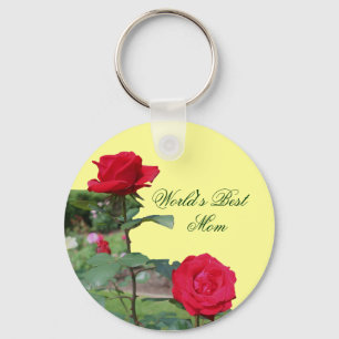 Bestes Mamma-Rosen-Blumen-Foto Keychain Schlüsselanhänger