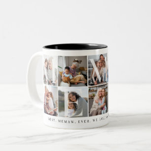 Bestes Memaw-Geschenk für Oma, 10 Foto Grid-Gesche Zweifarbige Tasse