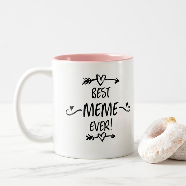 Bestes Meme je Zweifarbige Tasse (Mit Donut)